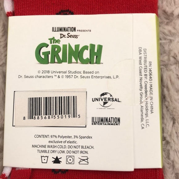 NWT Dr. Seuss The Grinch Adult Knee Socks Size 9-11 - Picture 3 of 8